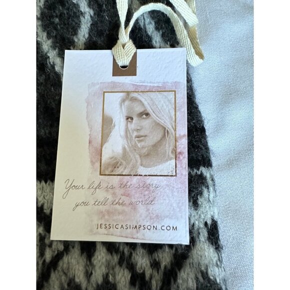 Jessica Simpson Sweater Sz M Black Gray Turtleneck Ribbed Long Sleeves NEW - Picture 7 of 12